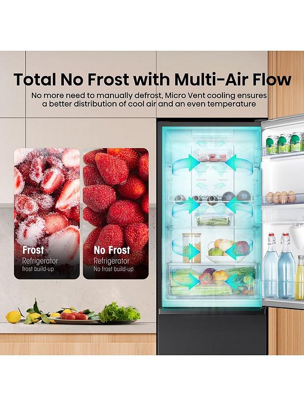 Hisense RB327N4WBE 55cm Wide, Total No Frost, Freestanding Fridge Freezer - Black - Image 5